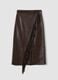 Brown midi skirt with fringe_0