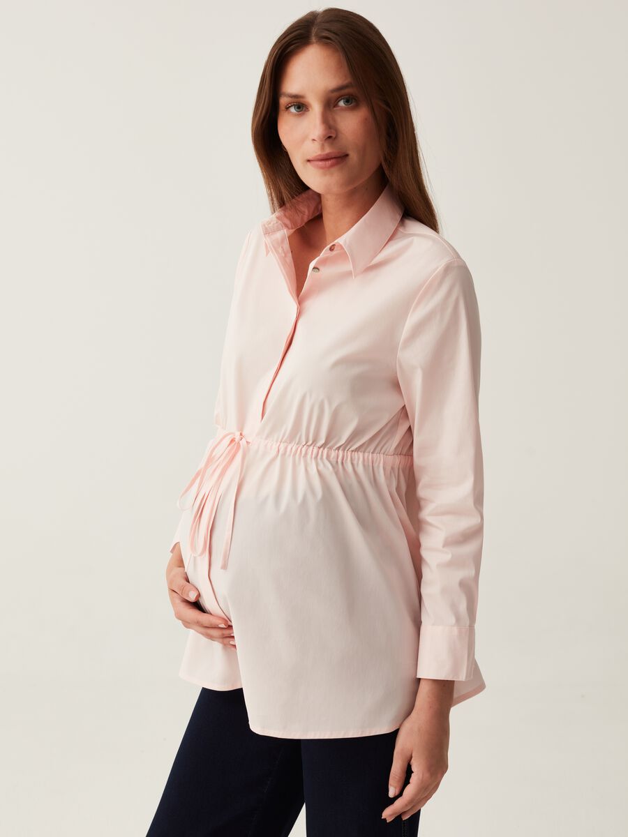 Camicia premaman in popeline stretch_0