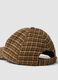 Cappello marrone in misto lana e viscosa a fantasia_2