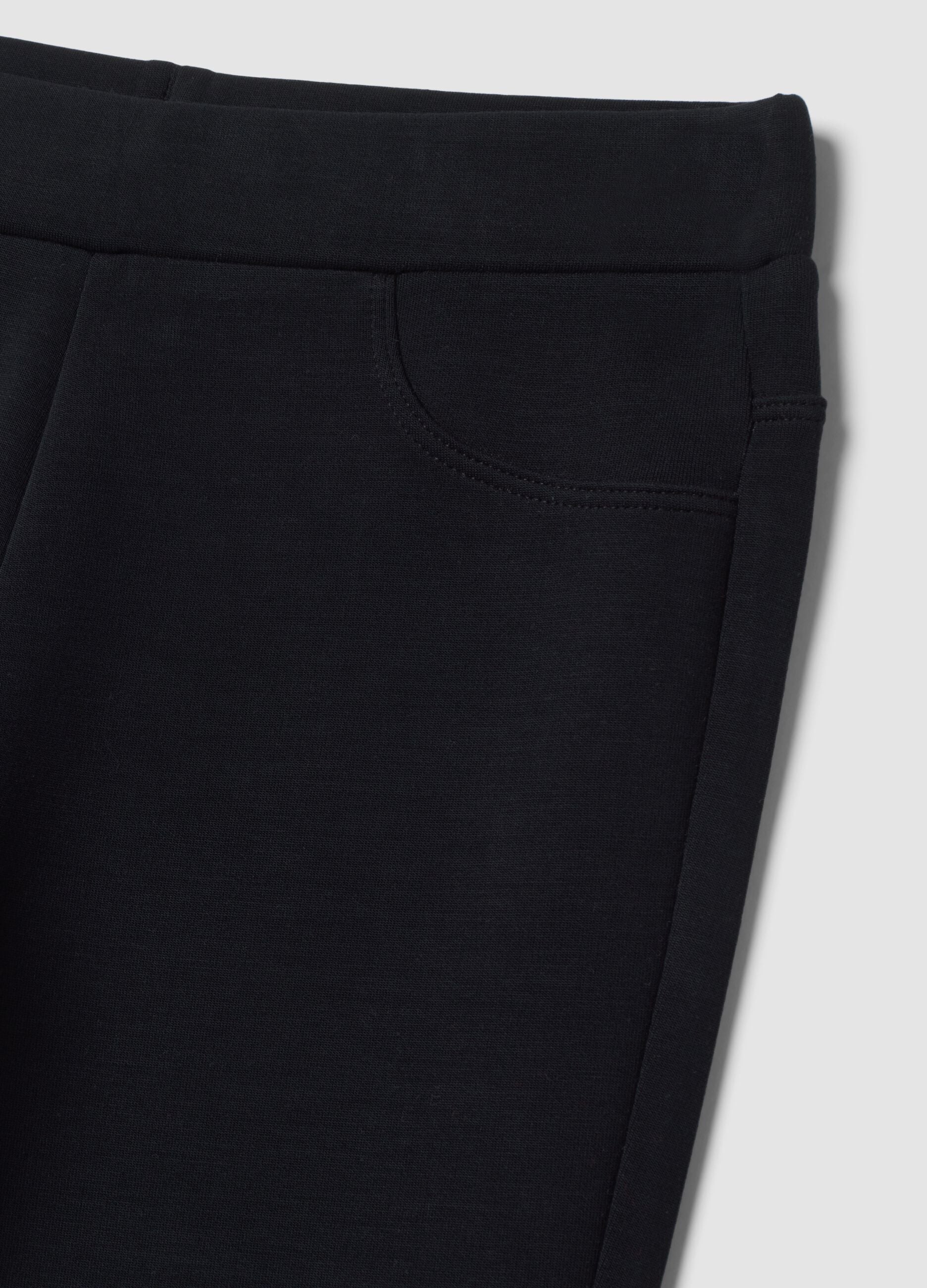 Black breathable stretch-modal flared trousers