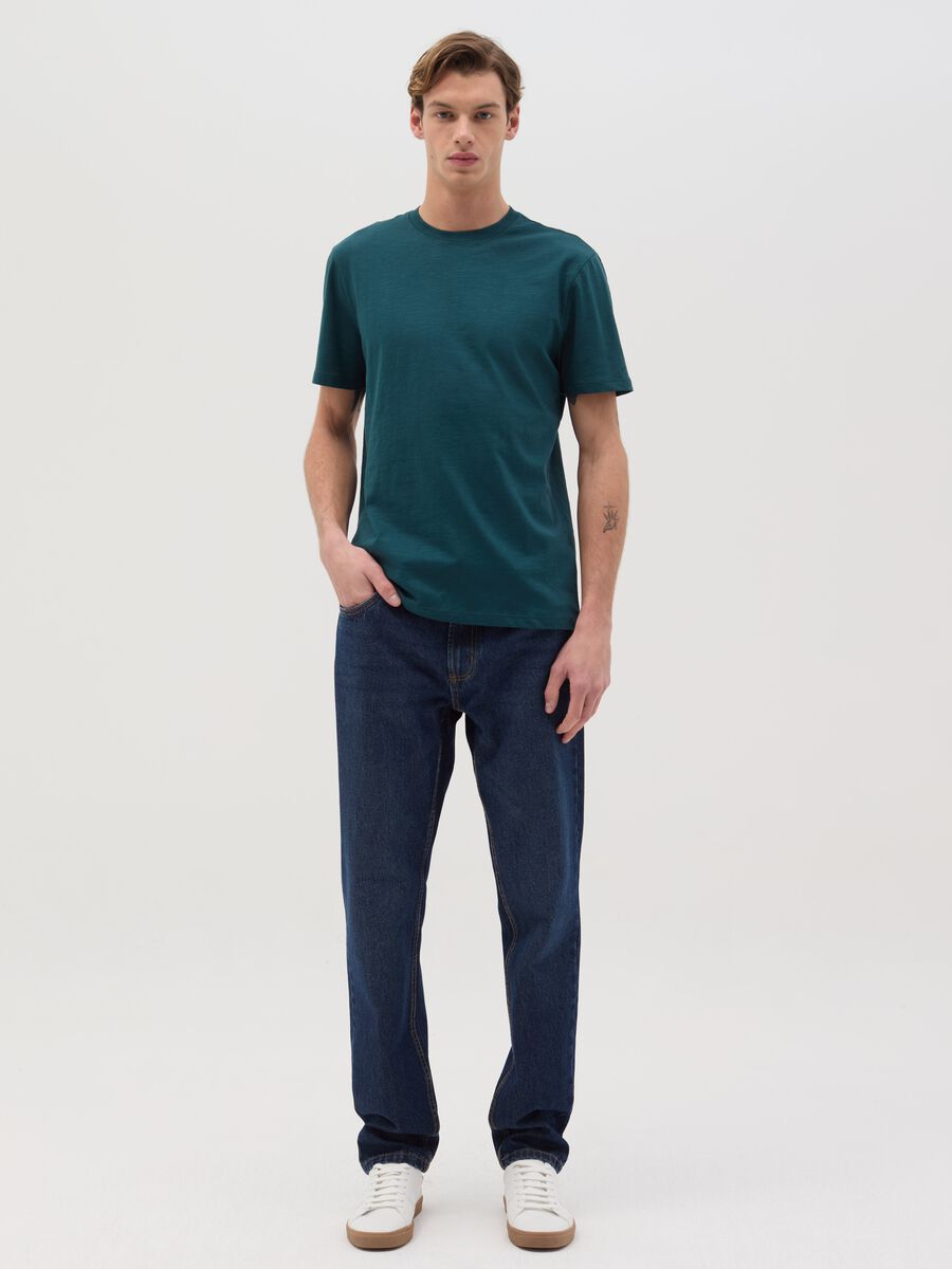 T-shirt in slub cotton with round neck_1