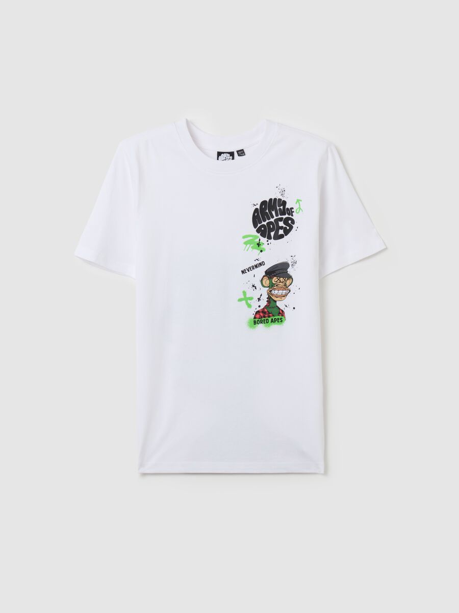 Cotton T-shirt with Army of Apes print_3