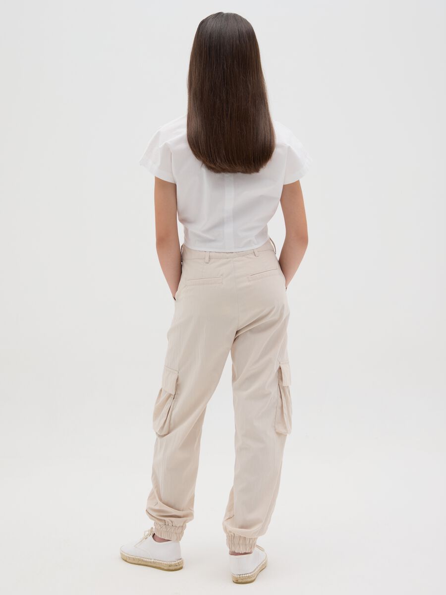 Pantaloni da ragazza in misto beige regular fit_2