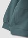 Green organic cotton hooded sweatshirt, oversized fit, for boys_3