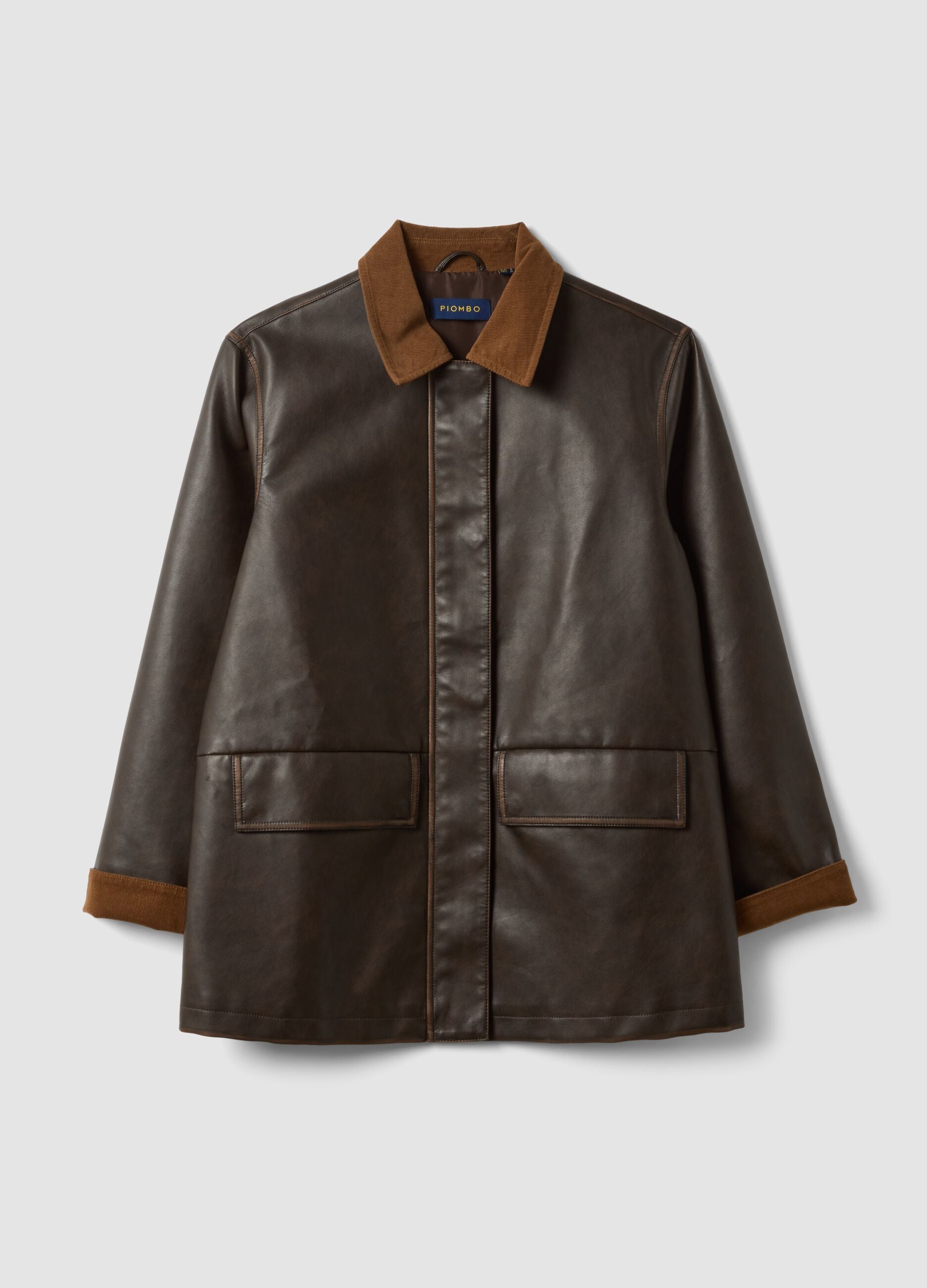 Brown regular-fit viscose-blend jacket