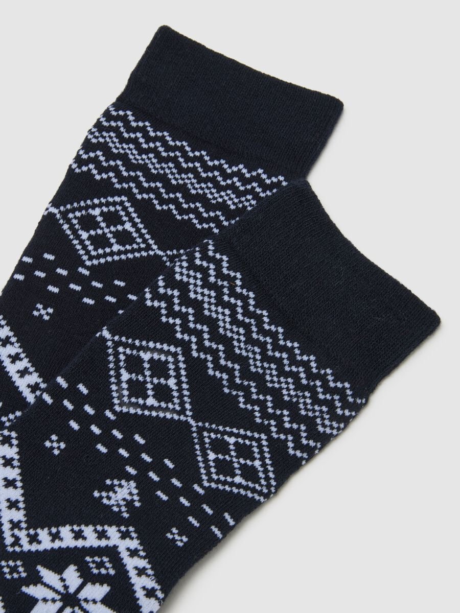 Black Stretch Cotton Blend Christmas Socks_2