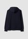 Blue cotton-blend sweatshirt with crew neck and hood_2