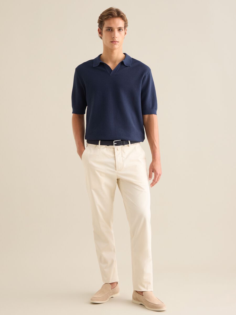 Men's blue pure cotton polo shirt regular fit_1