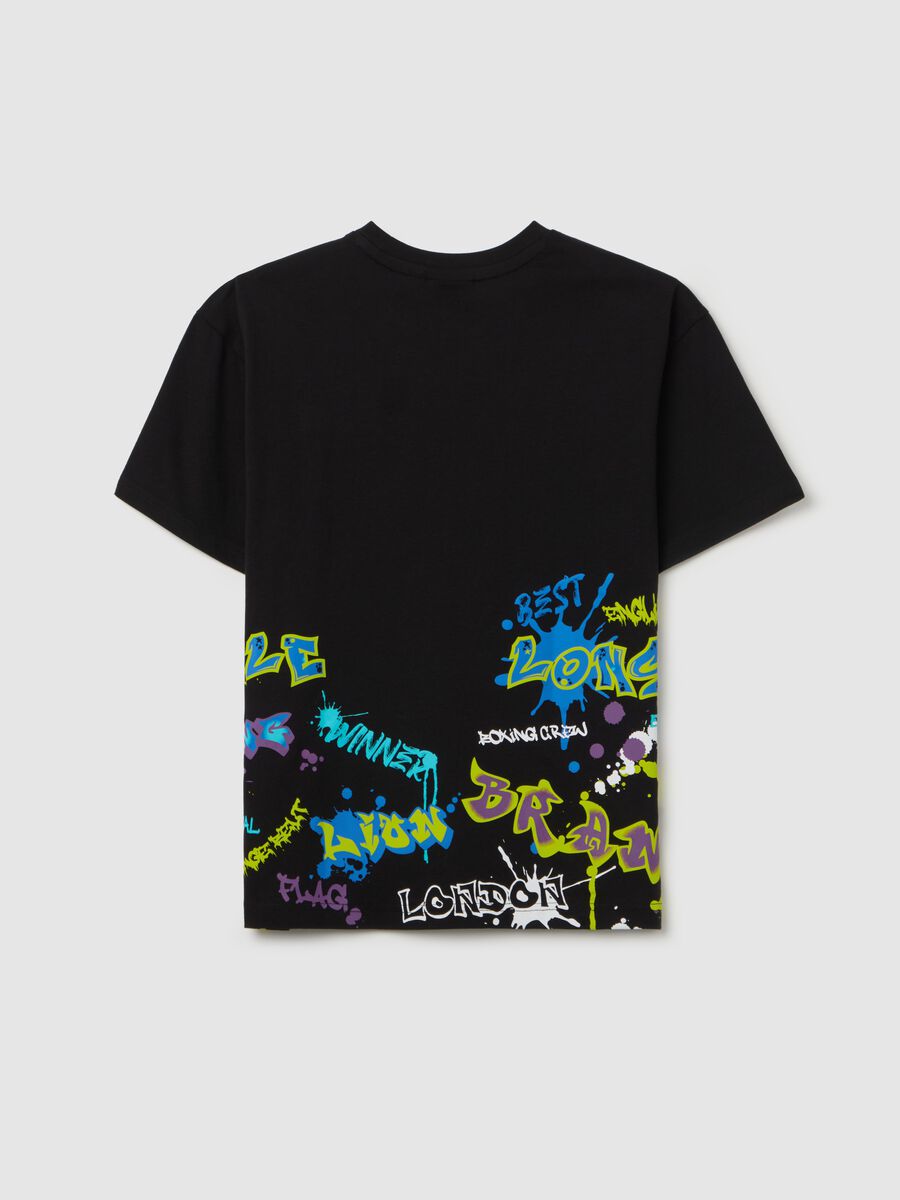 Cotton T-shirt with graffiti-style logo print_4