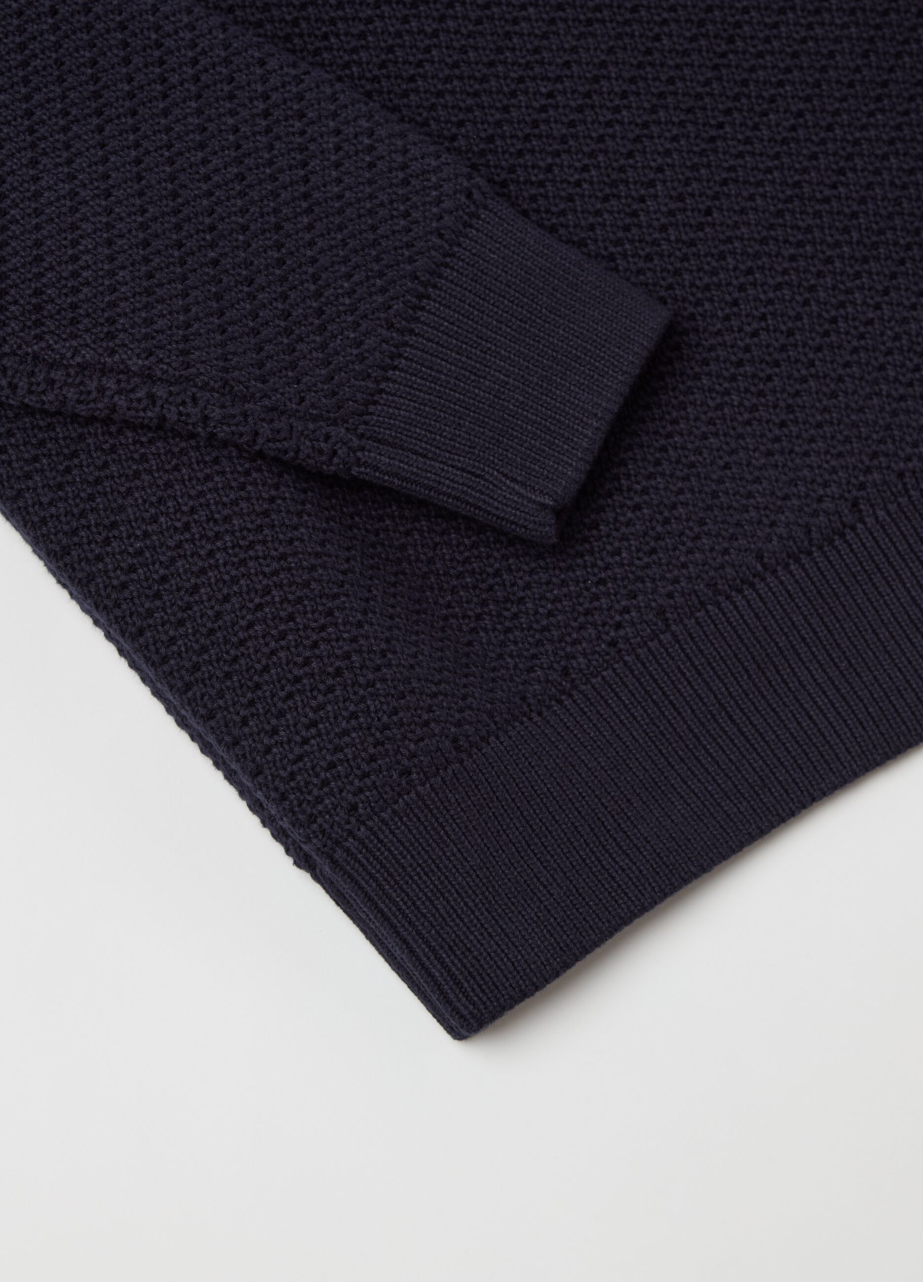 Pullover in cotone con trama lavorata