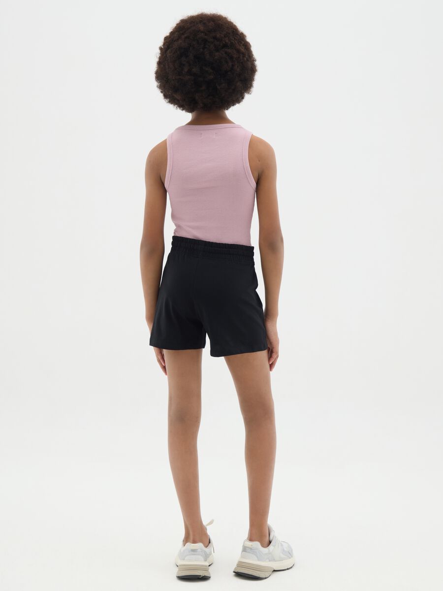 Shorts in cotone con coulisse _2