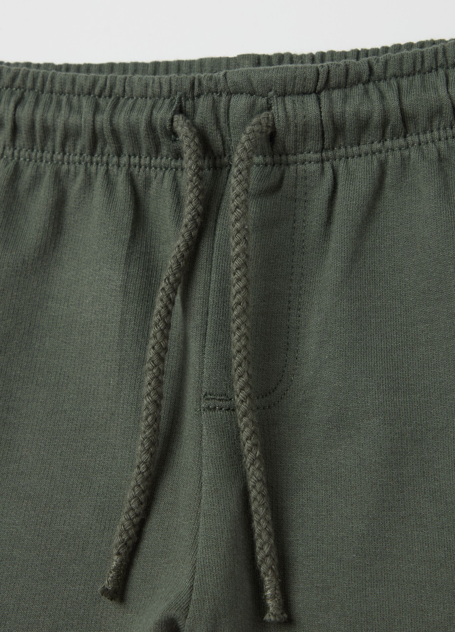 Bermuda shorts in French terry with drawstring