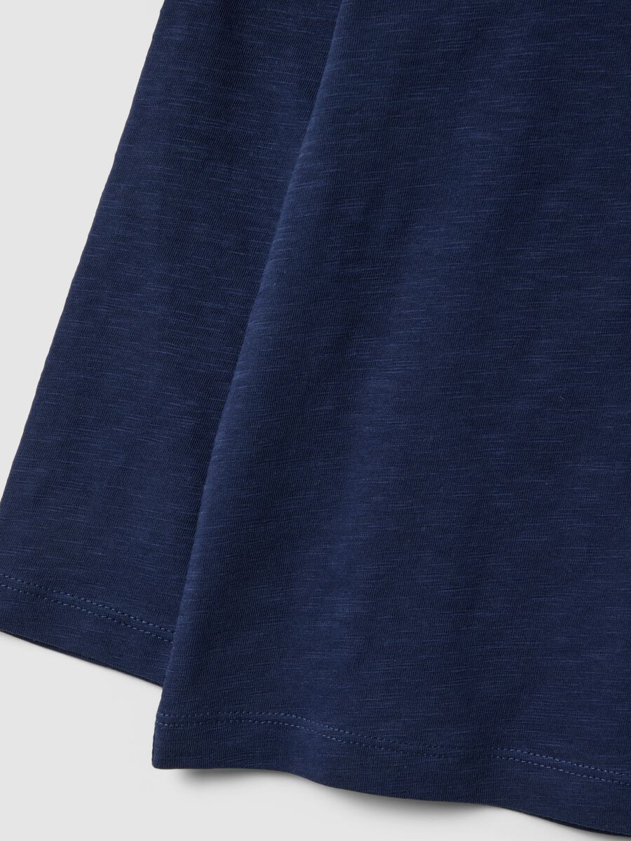 Boys&rsquo; blue pure cotton T-shirt with chest pocket, oversized fit_3