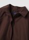 Short brown cotton-blend trench coat with shirt collar_1