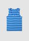 Blue striped stretch viscose tank top_0