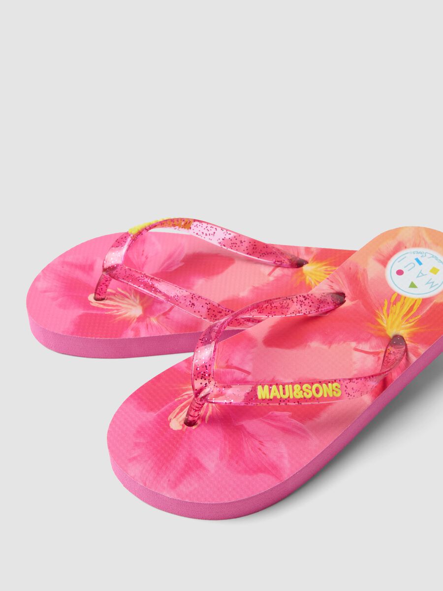 Girls&rsquo; multicolour patterned flip-flops_1
