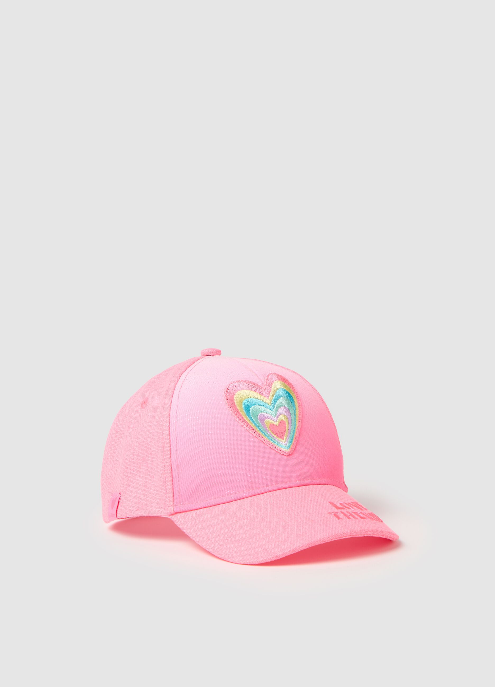 Pink cap with multicoloured heart