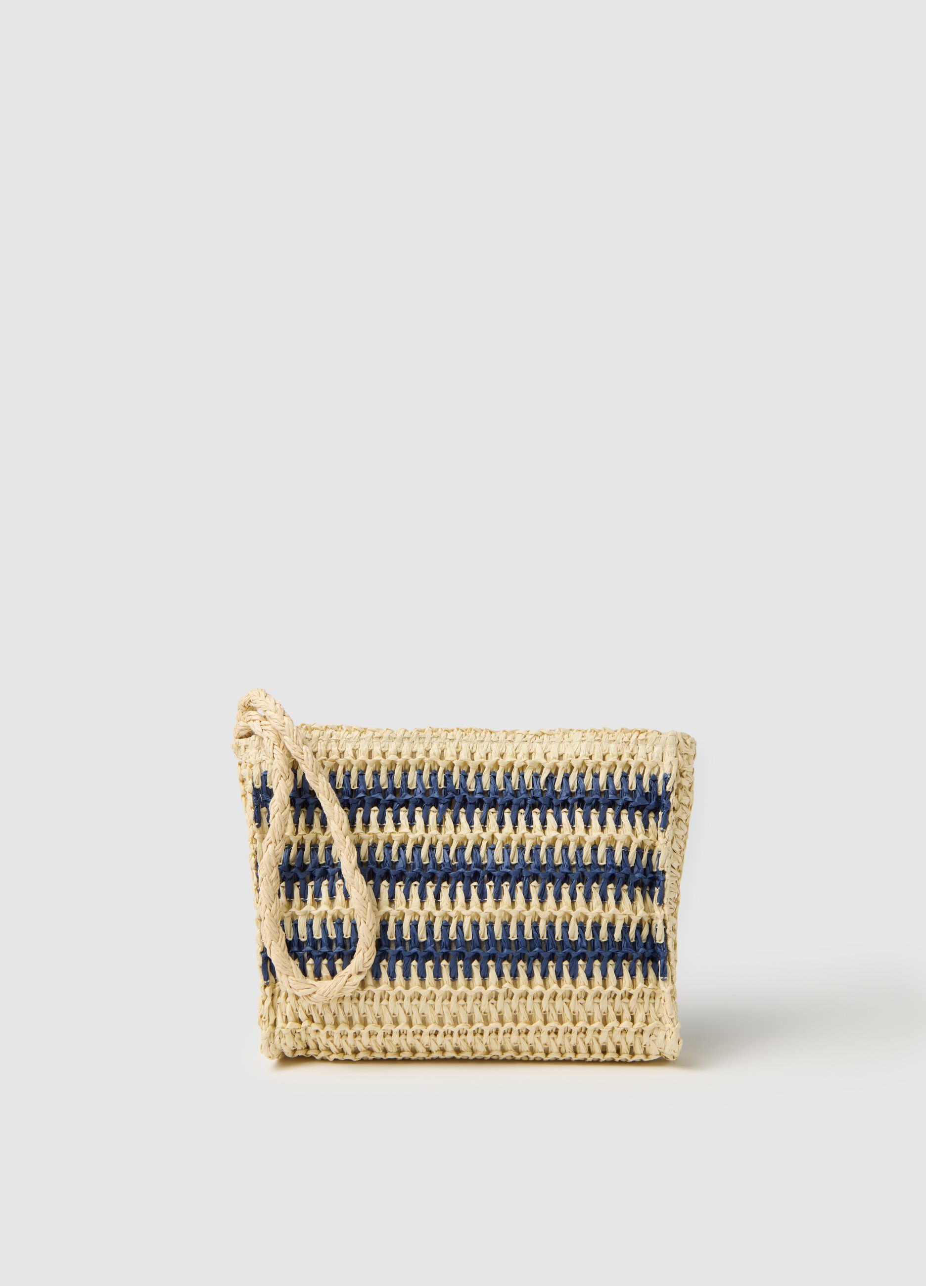 Borsa da donna in carta tessile intrecciata multicolor
