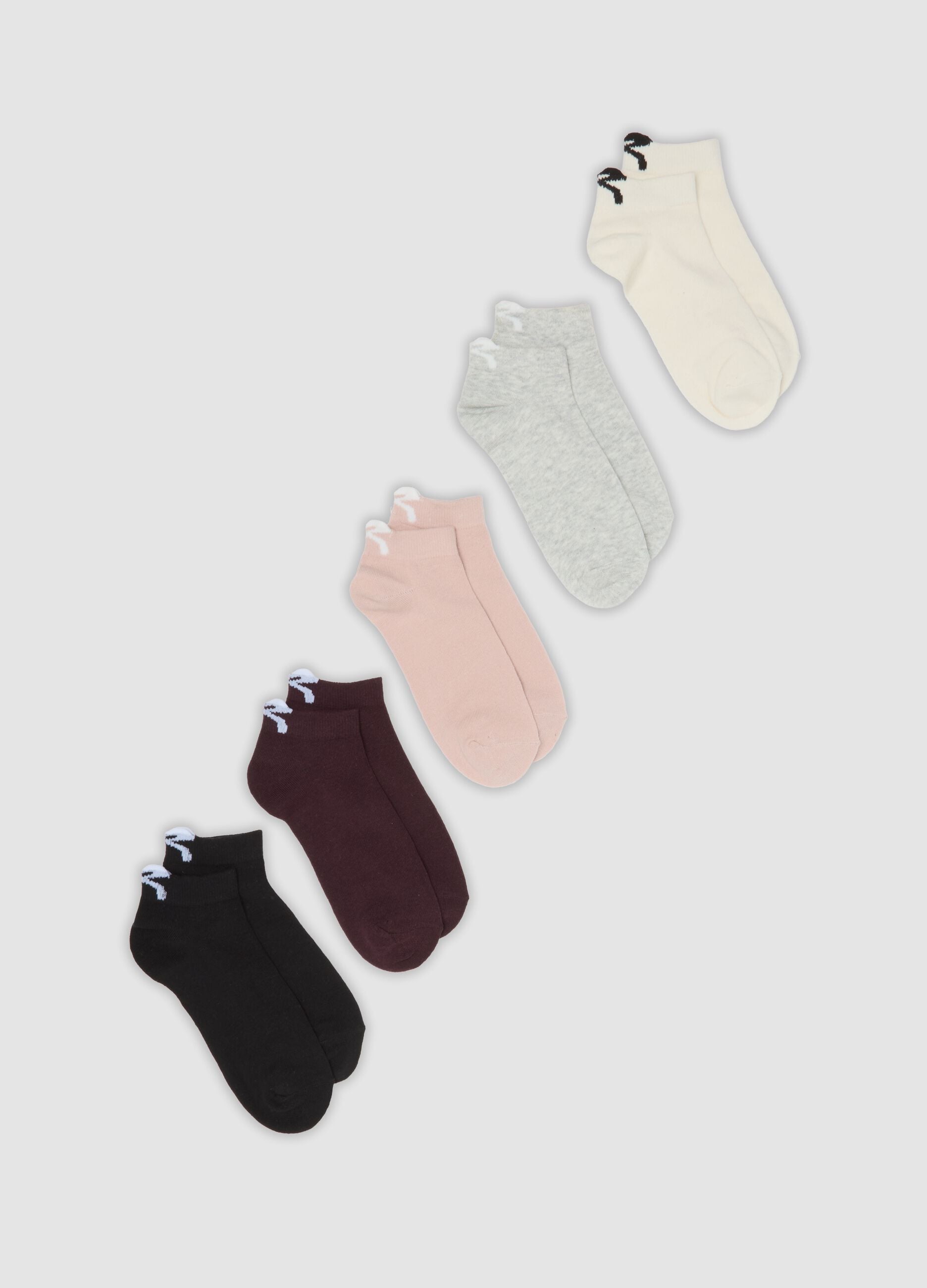5-pack organic cotton blend ankle socks
