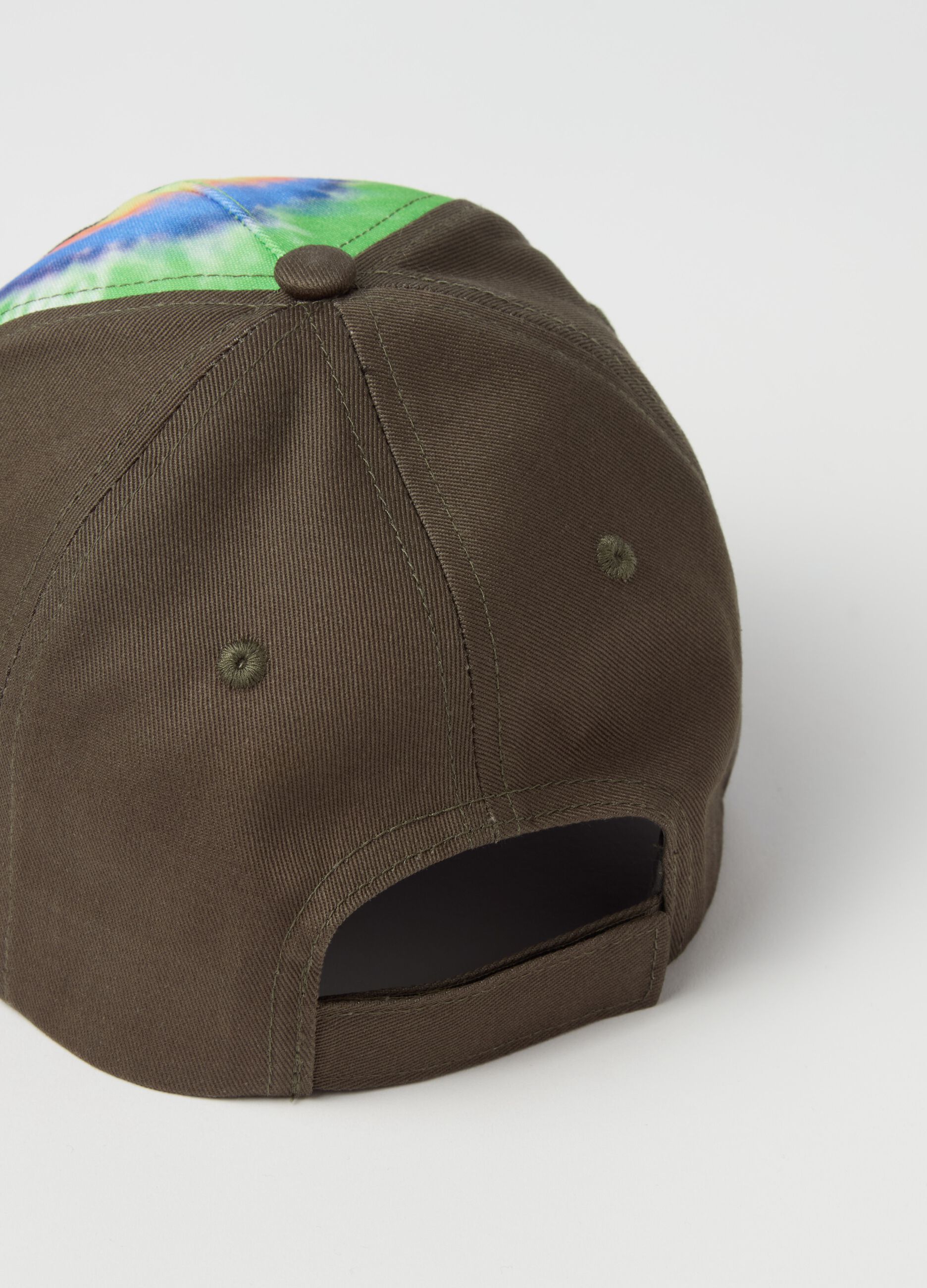 Tie-dye baseball cap with logo embroidery