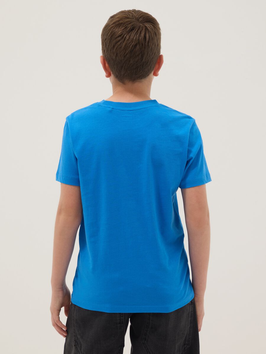 T-shirt in puro cotone blu da ragazzo regular fit_2