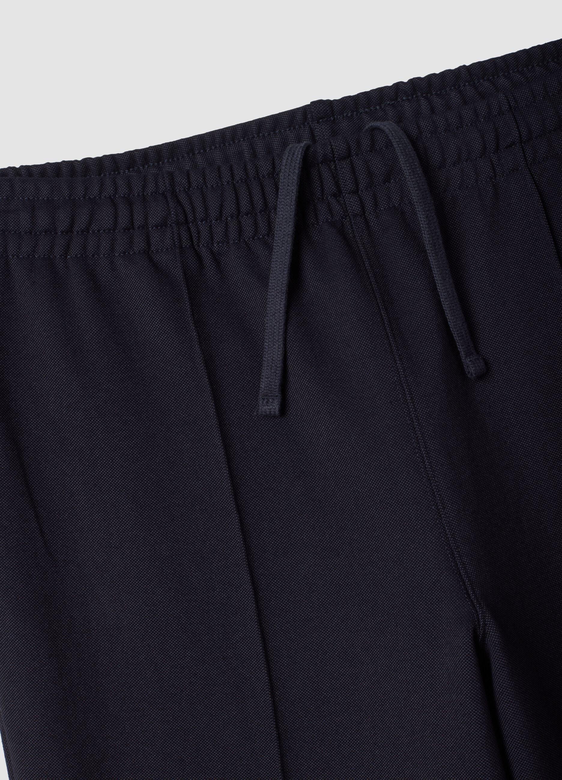 Navy blue relaxed-fit stretch joggers