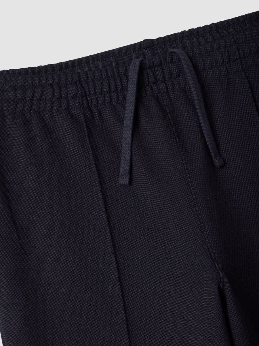 Pantaloni jogger blu notte in tessuto elasticizzato relaxed fit_6