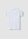 White pure cotton polo for girls, regular fit with ruched sleeves_1