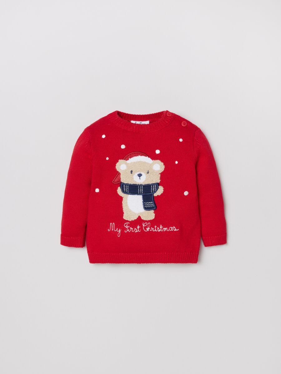 Christmas Jumper con orsetto boucle_0