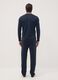 Pigiama blu in puro cotone organico con scollo serafino regular fit_3