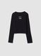 Black slim-fit crew-neck T-shirt in stretch organic cotton jersey_0