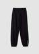 Black organic cotton-blend jogger trousers with printed detail for girls_3