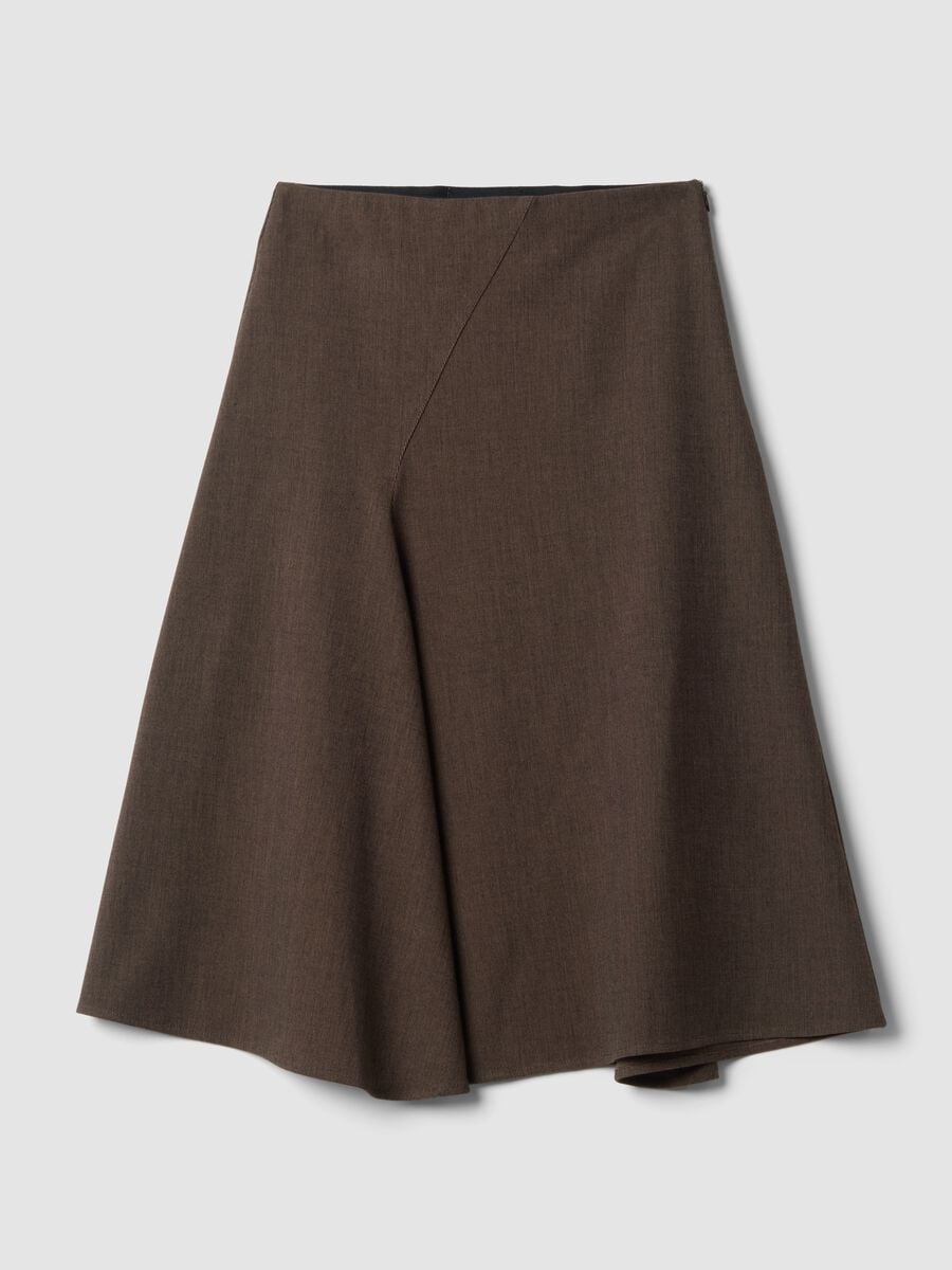 Brown stretch viscose skirt with lining_4
