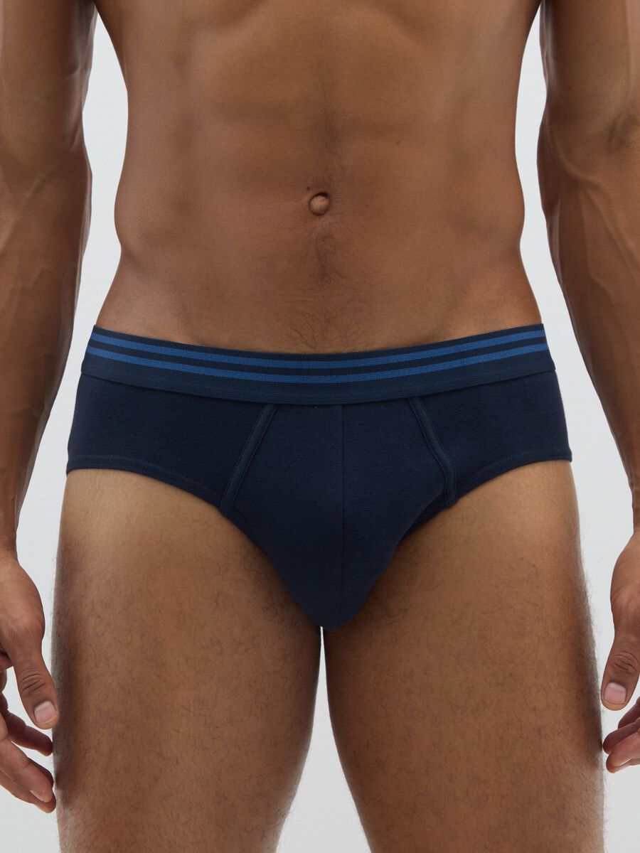 Set of multicolour regular fit elastic cotton briefs_0