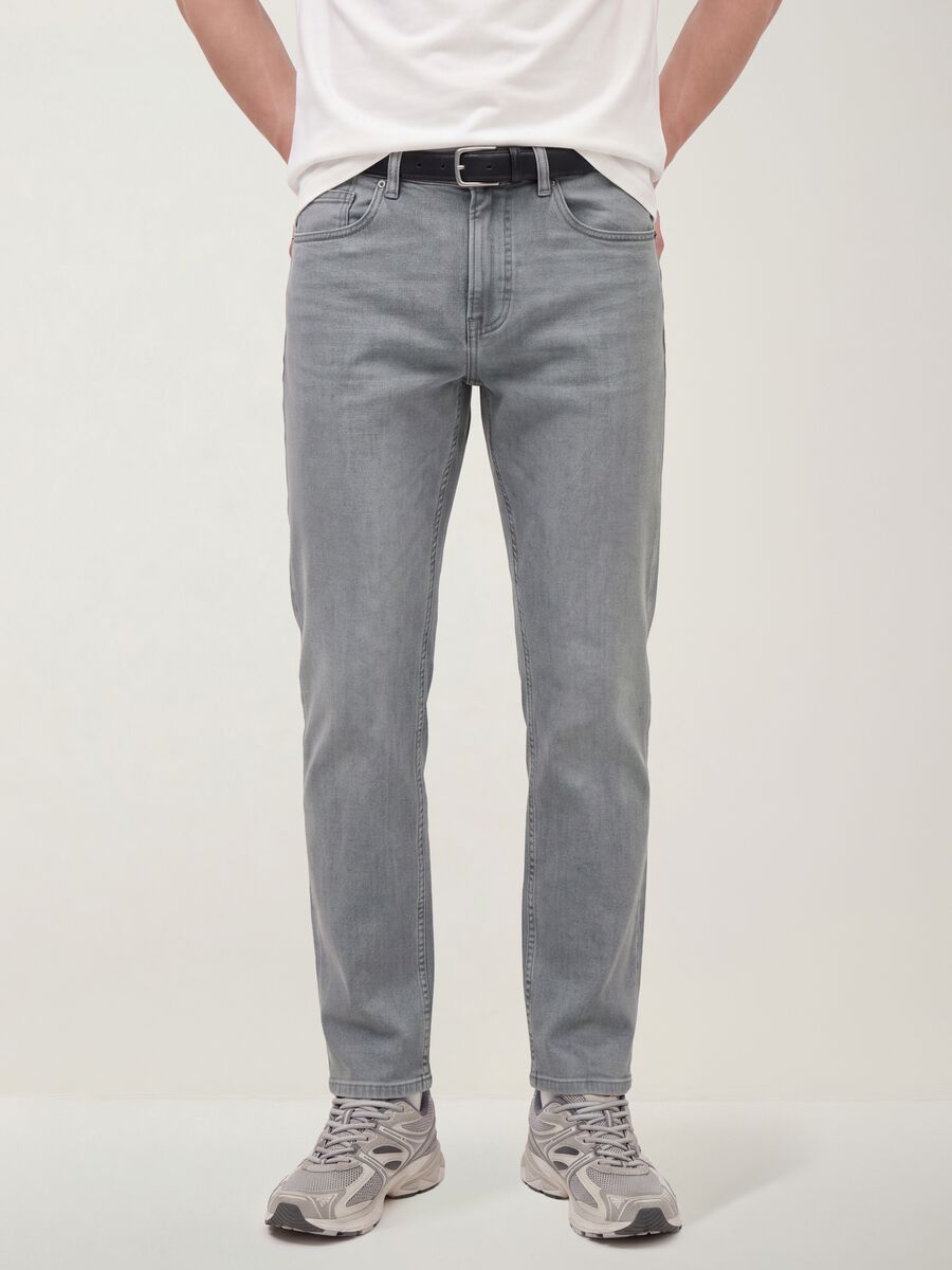 Grey stretch cotton jeans_1