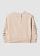 Pink organic cotton sweatshirt with floral embroidery, oversized fit_1