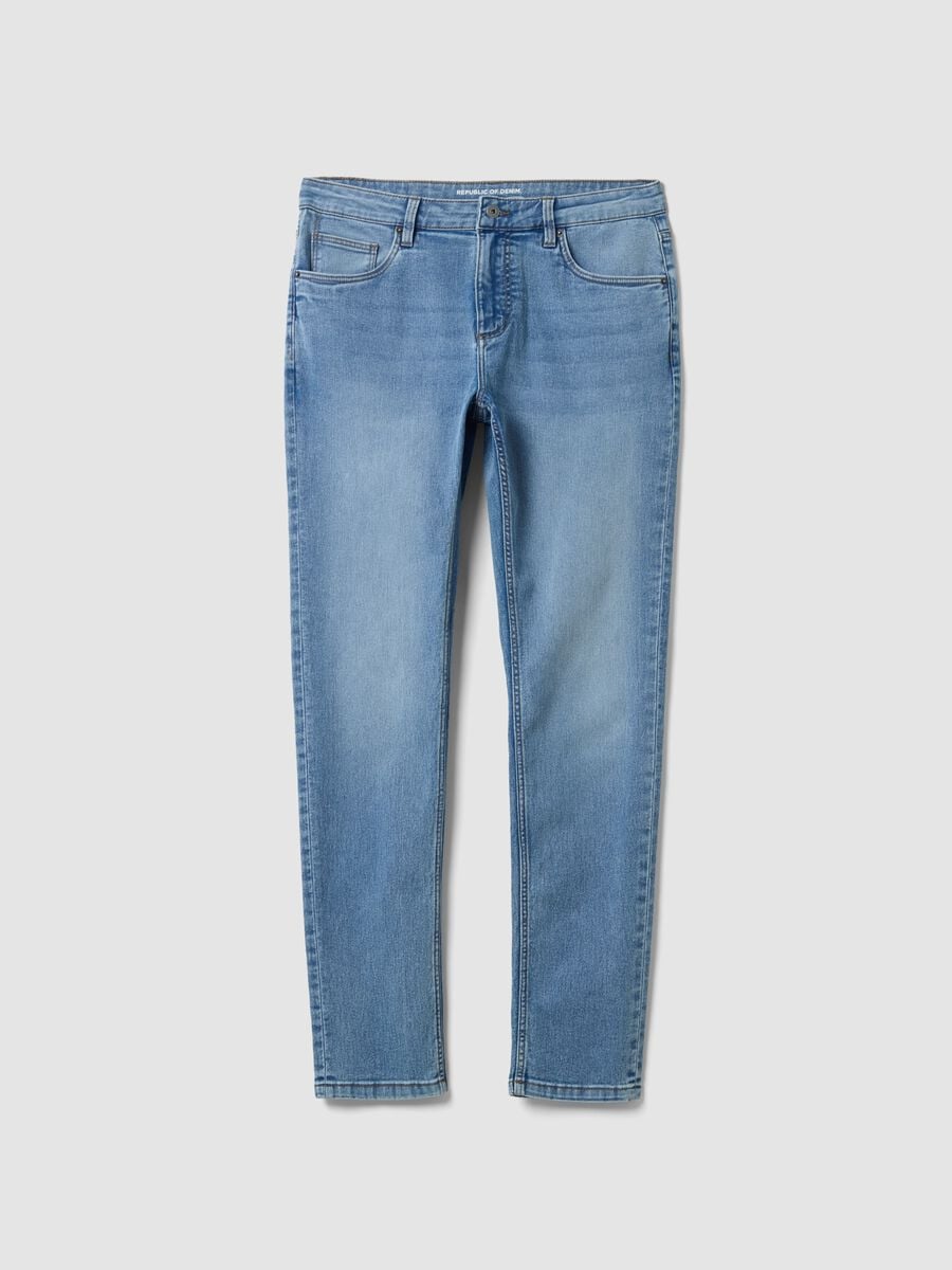 Skinny fit stretch cotton denim jeans_4