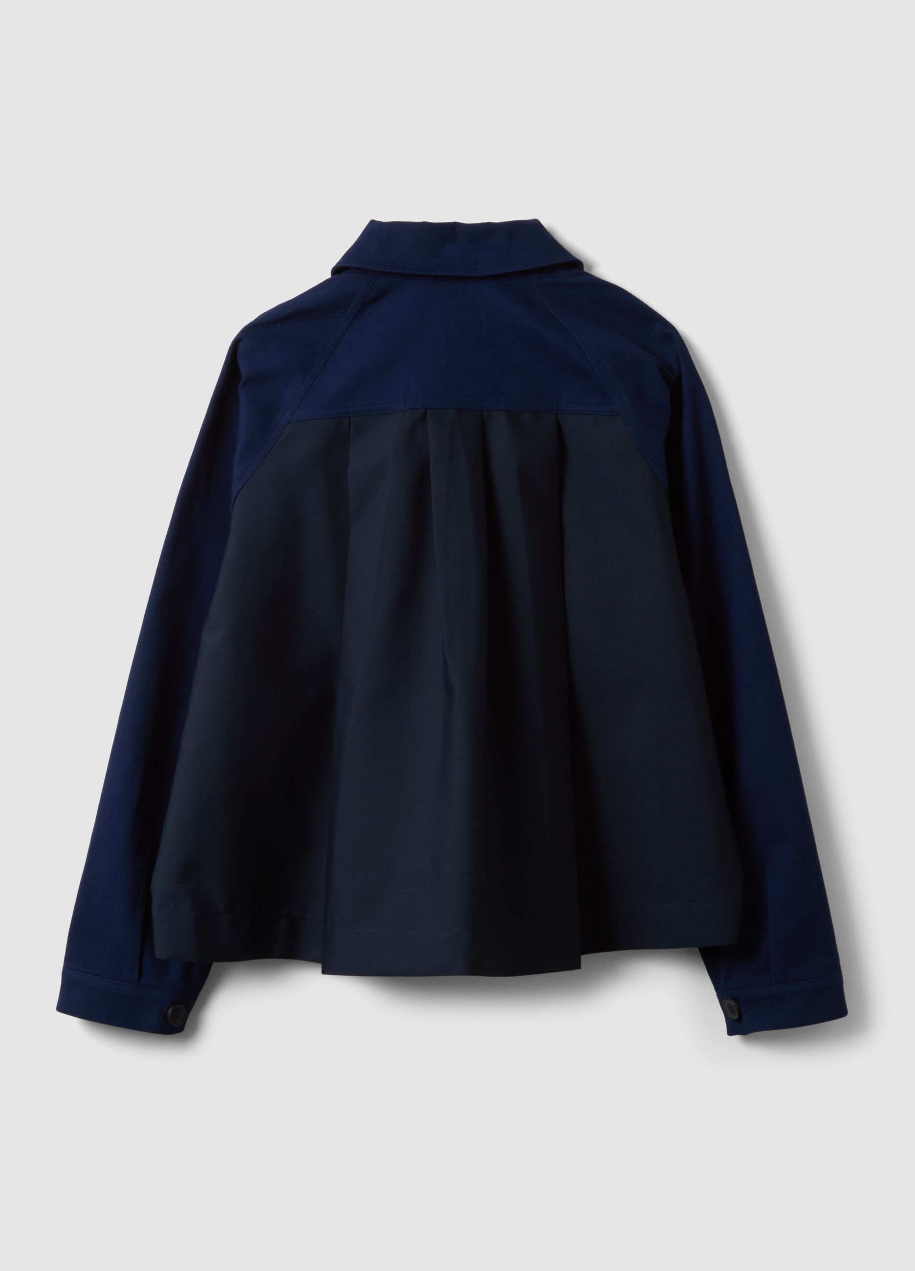 Blue pure cotton regular-fit shacket