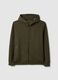 Regular fit green hoodie with front zip collar_4