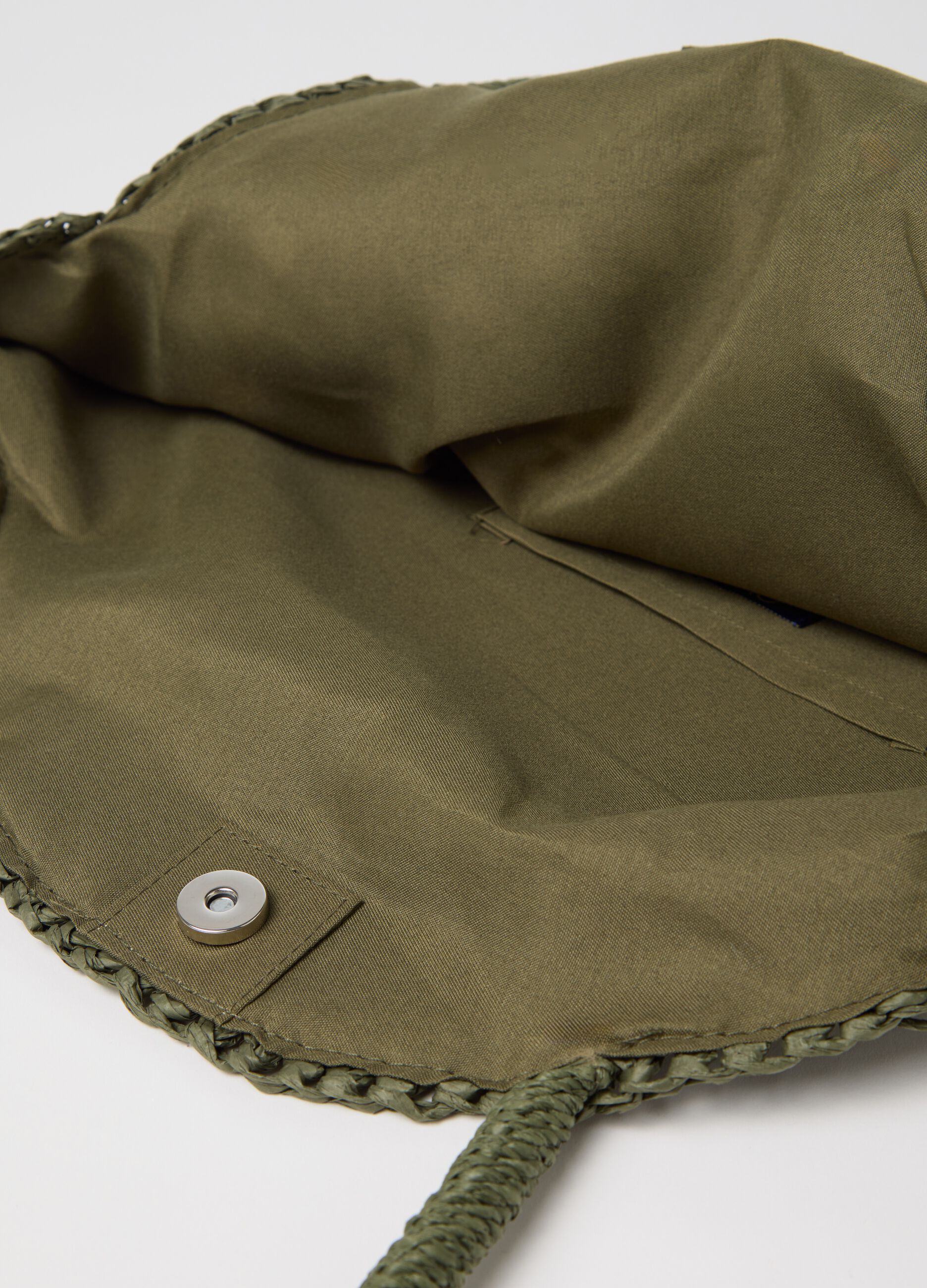 Borsa da donna in carta tessile verde