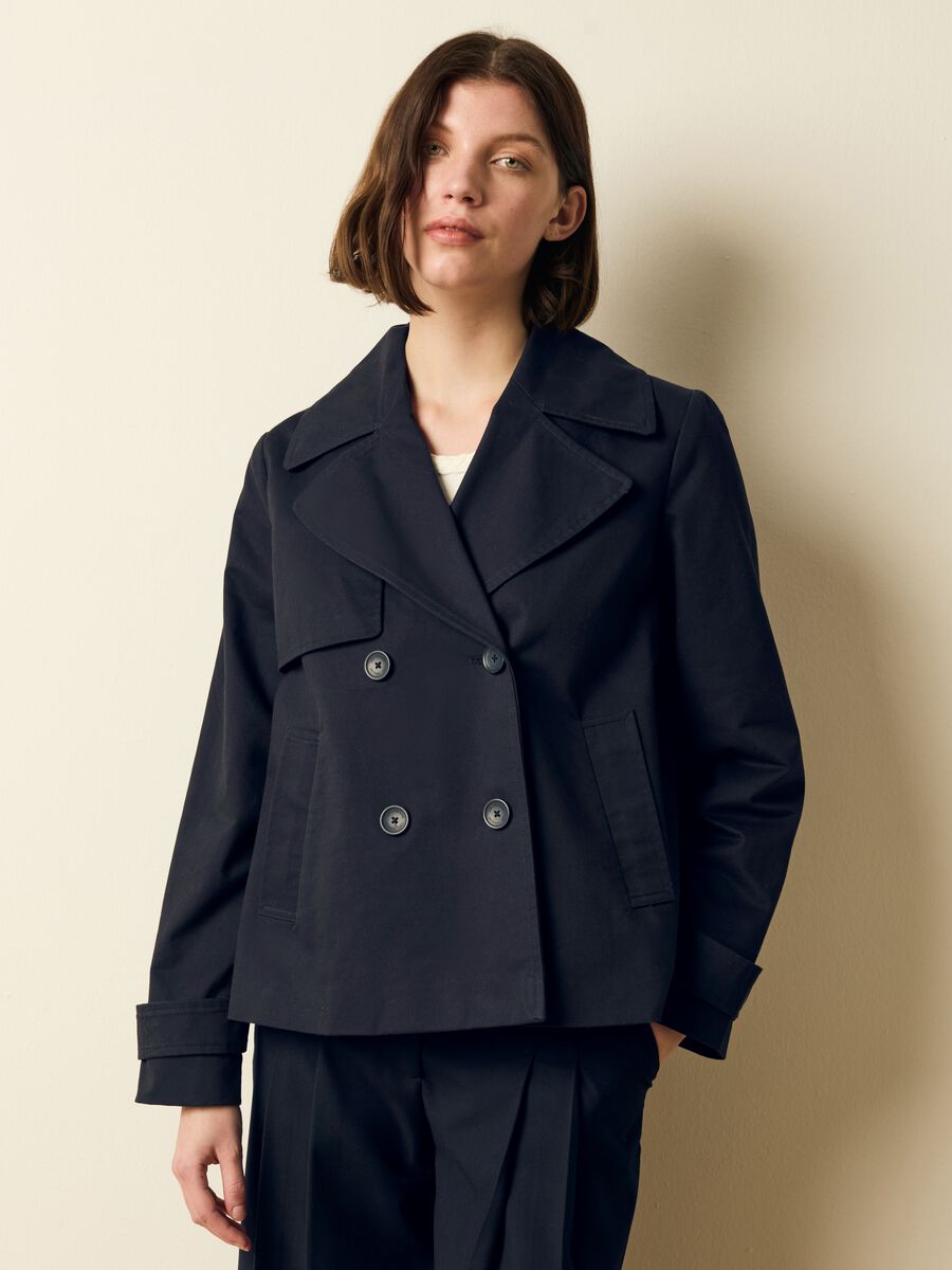 Short double-breasted trench coat_1