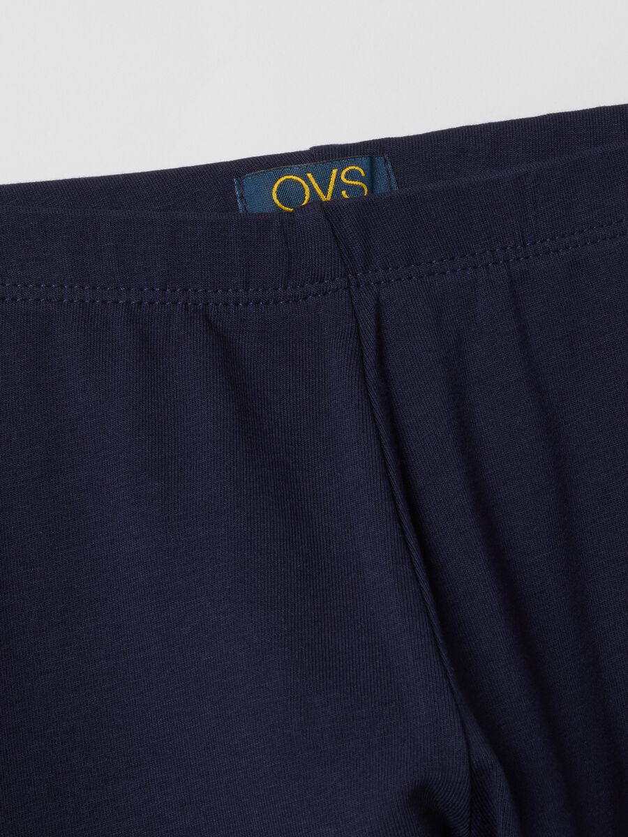 Girls' slim fit blue stretch cotton leggings_2