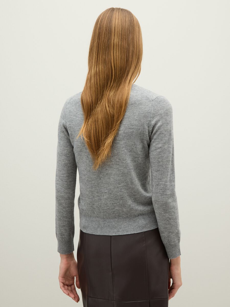 Grey Pure Wool Sweater Regular Fit_3