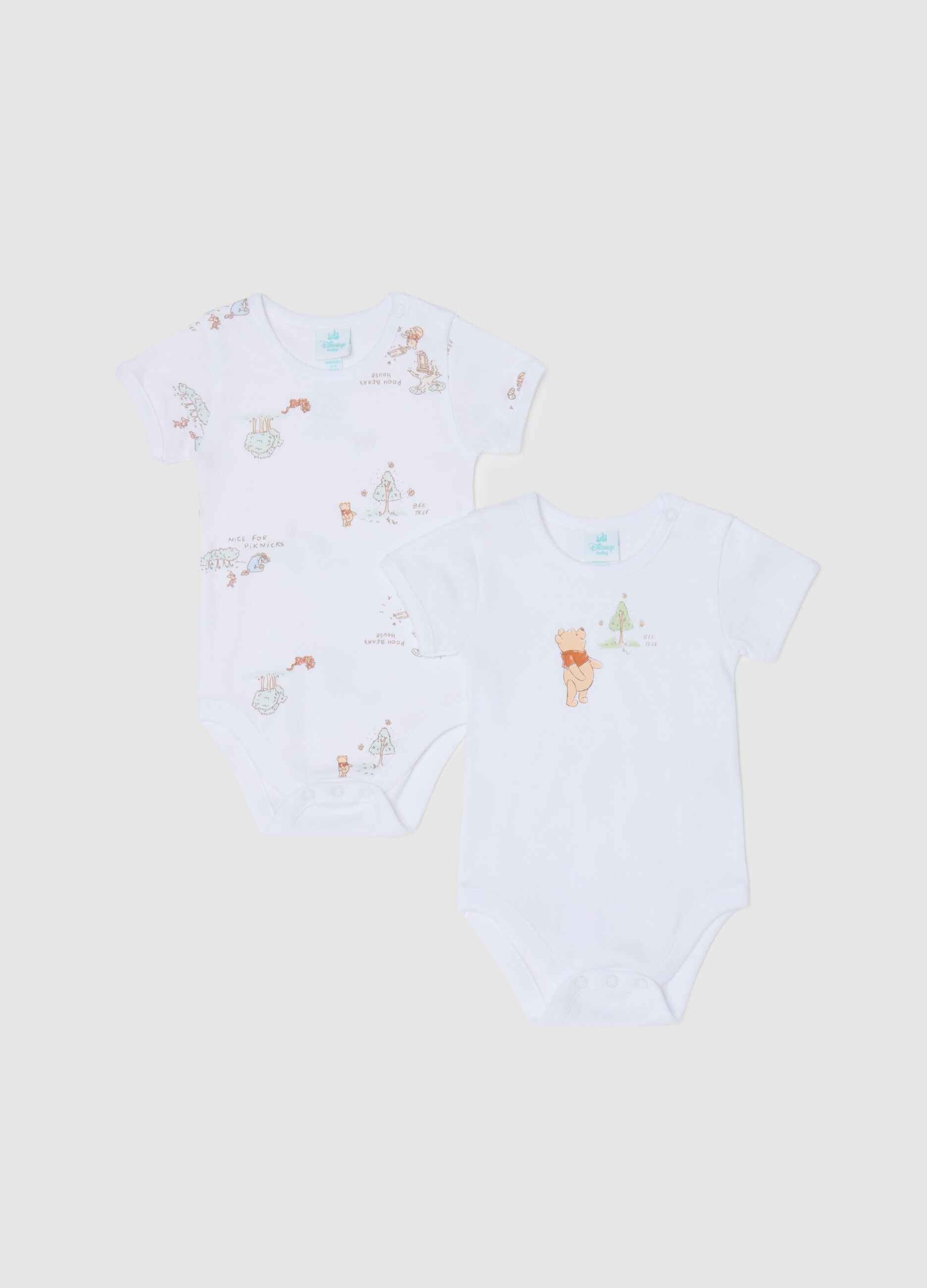 Bipack body in cotone bio stampa Winnie the Pooh