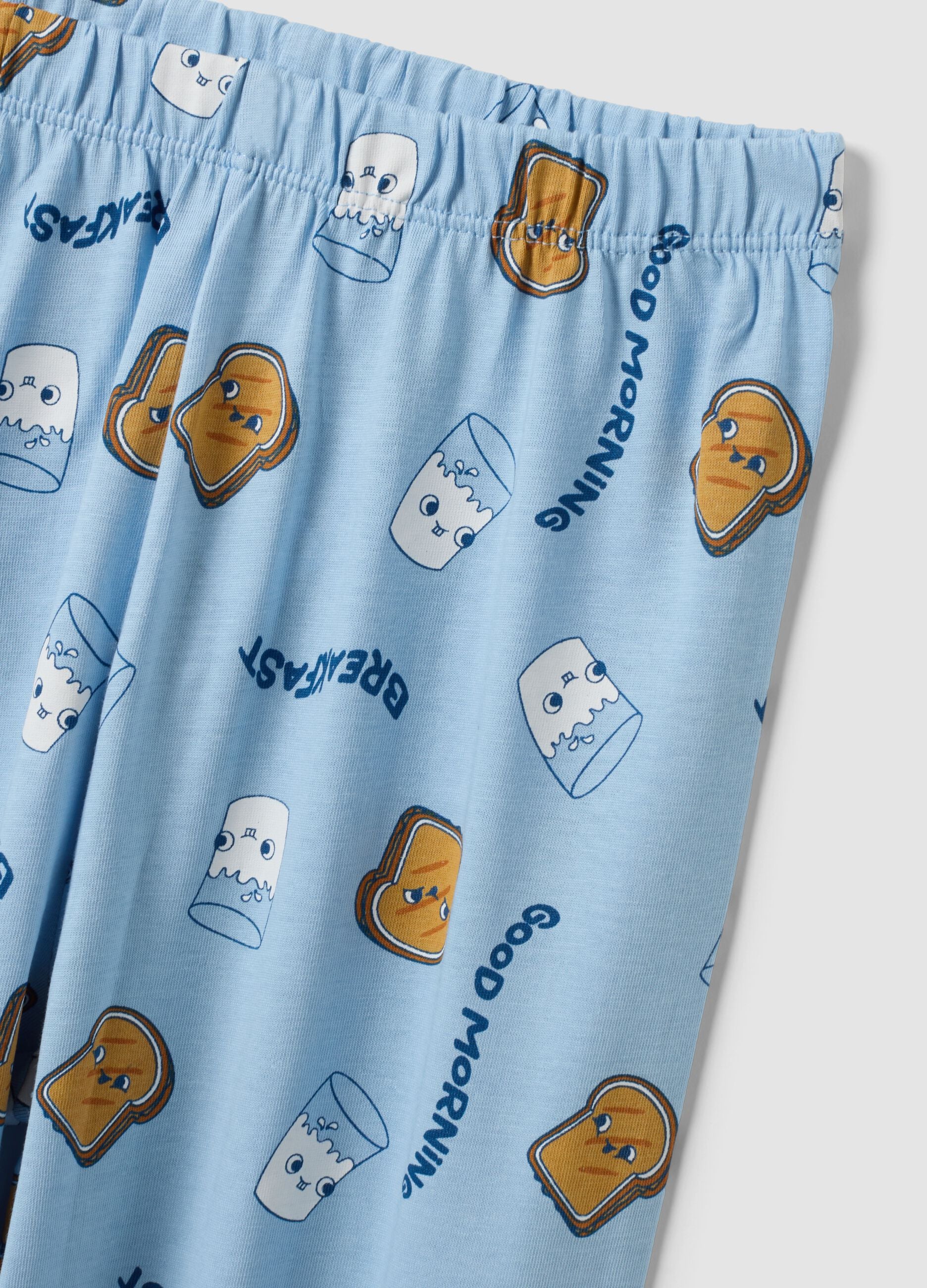 Pigiama azzurro in puro cotone organico con stampa "Best Friend 4 Ever"