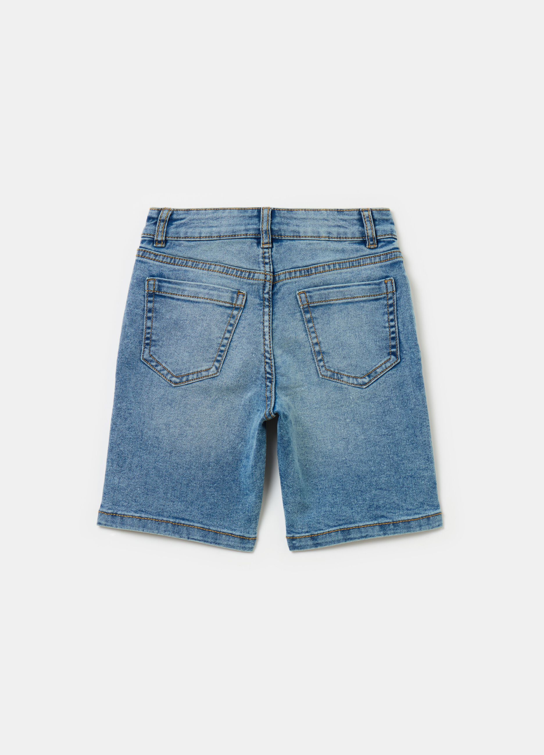 Denim Bermuda shorts with five pockets