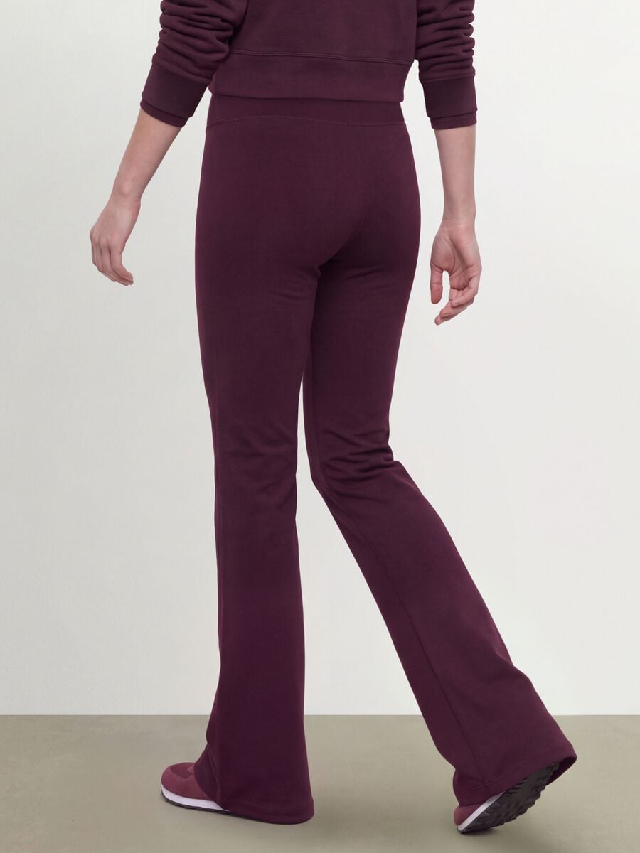 Leggings viola flare fit in viscosa jersey elasticizzata_3