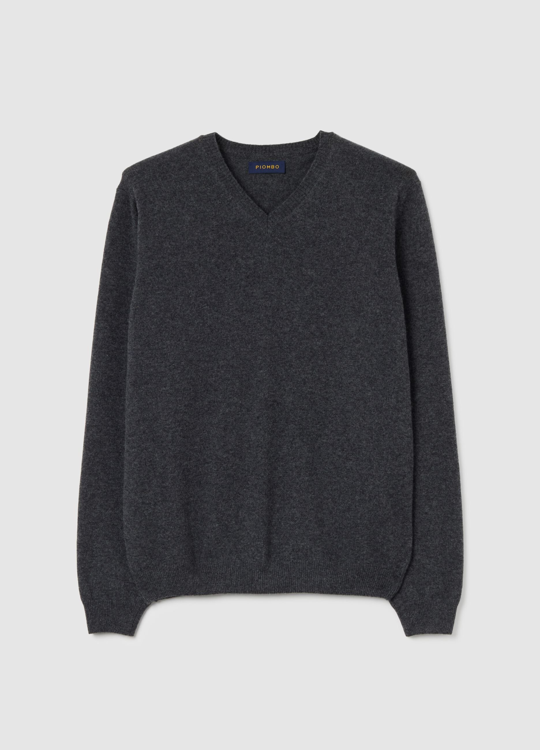 Grey regular fit lambswool sweater