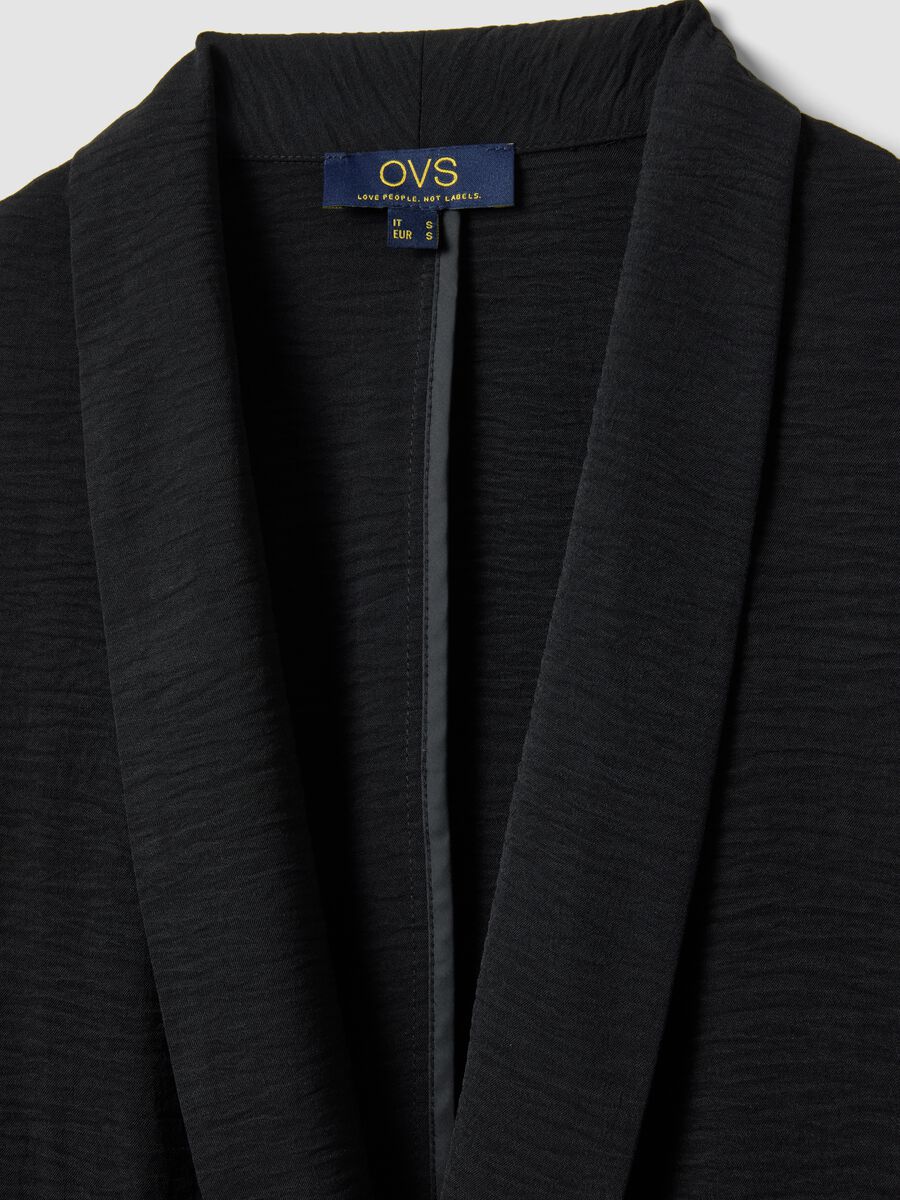 Black buttonless blazer, regular fit_5