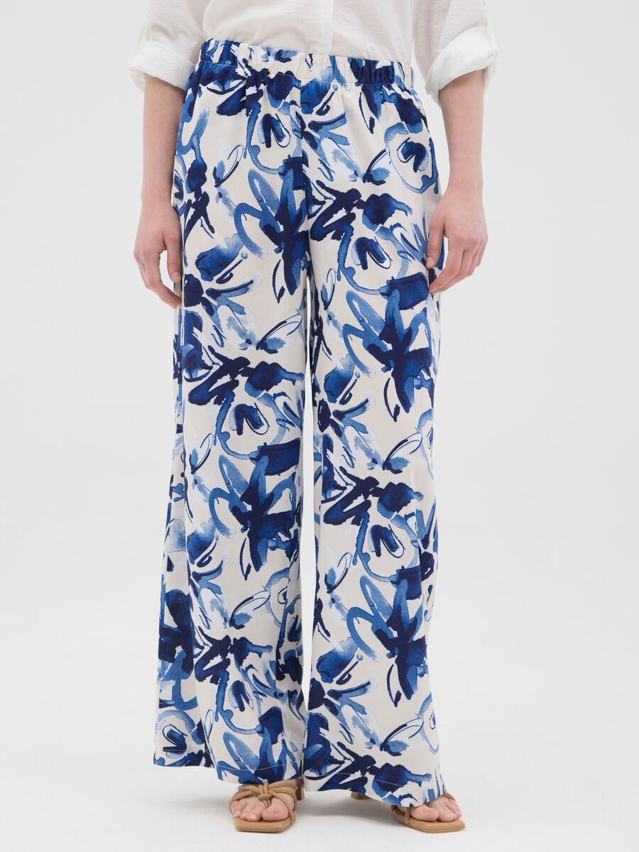Women's Multicolour Regular Fit Trousers with Floral Print_3